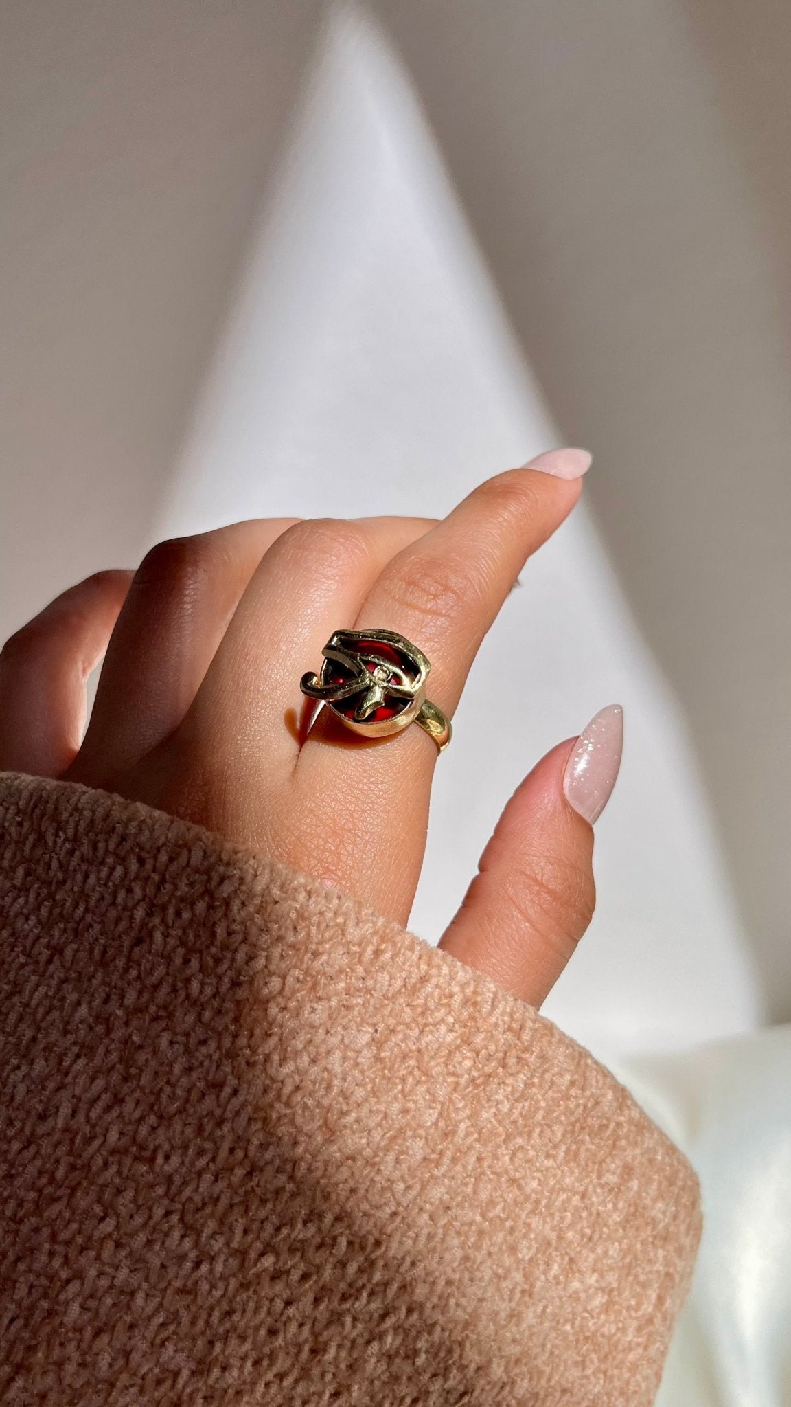Golden Horus Eye Ring - Pure Copper