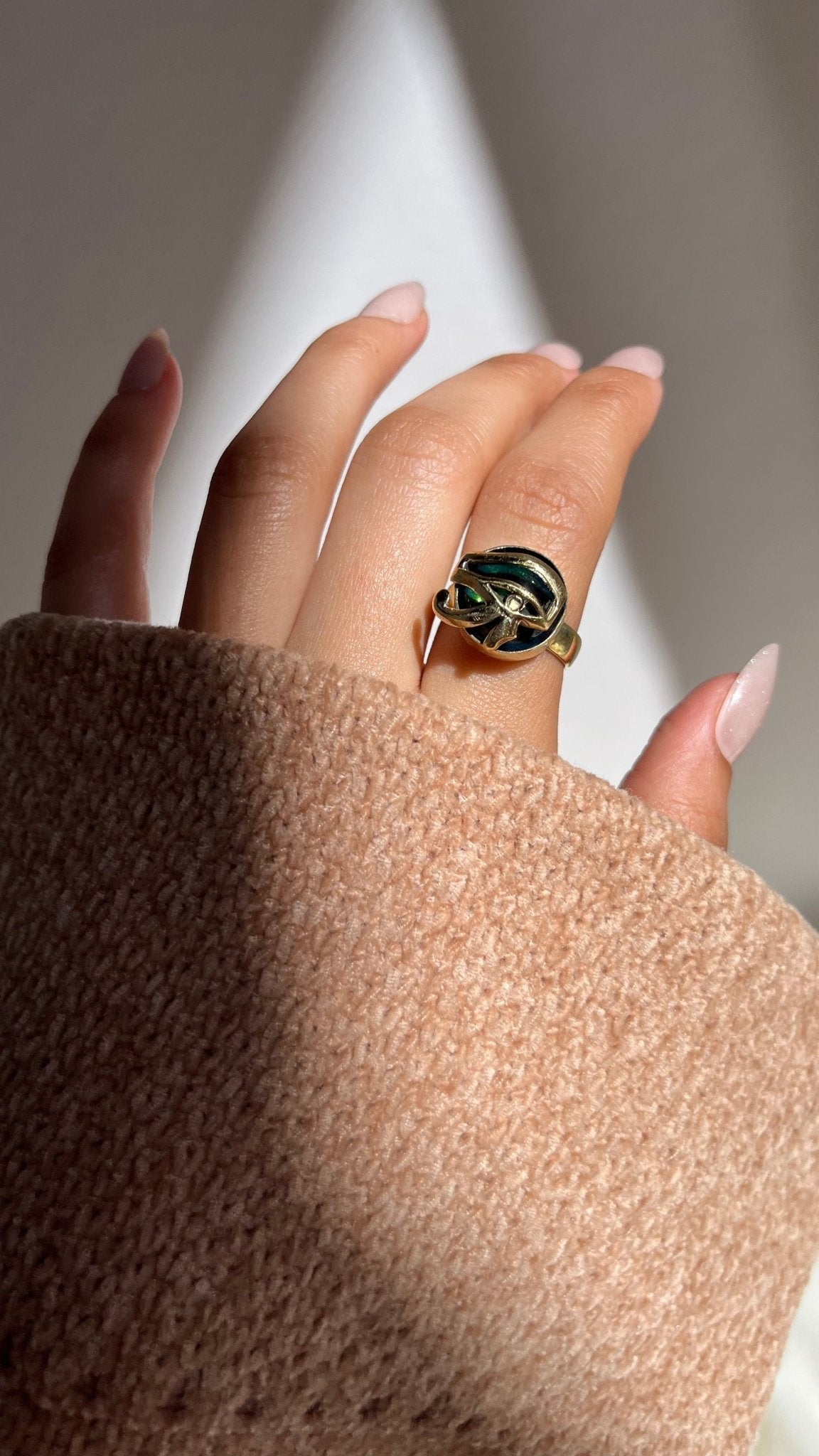 Golden Horus Eye Ring - Pure Copper
