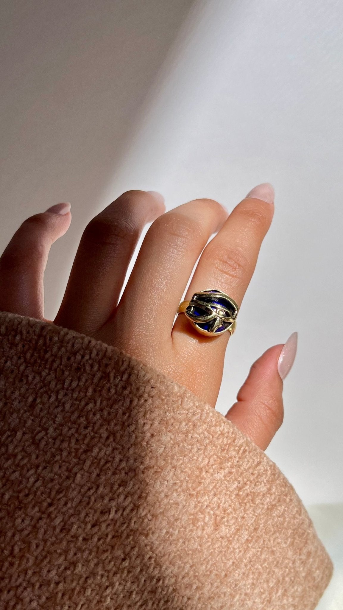 Golden Horus Eye Ring - Pure Copper