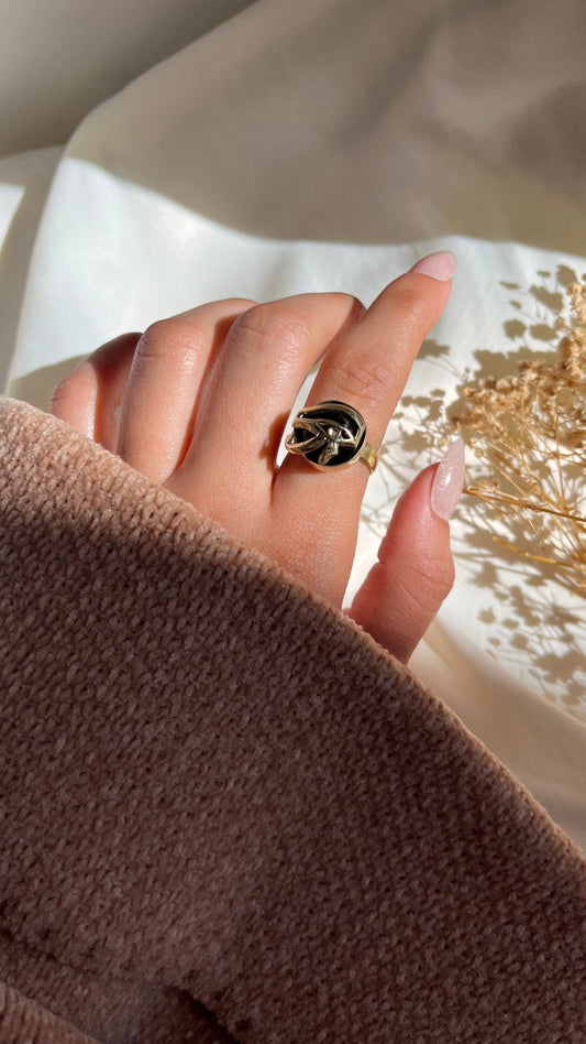 Golden Horus Eye Ring - Pure Copper