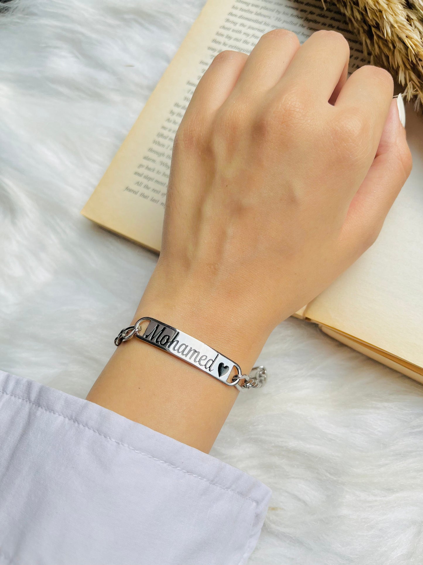 "Mohamed" Customized Bracelet - Silver Plated