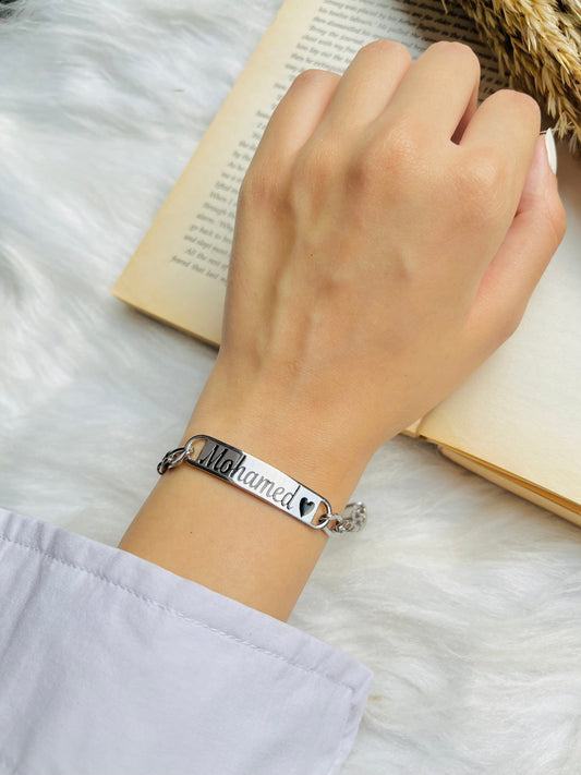 "Mohamed" Customized Bracelet - Silver Plated