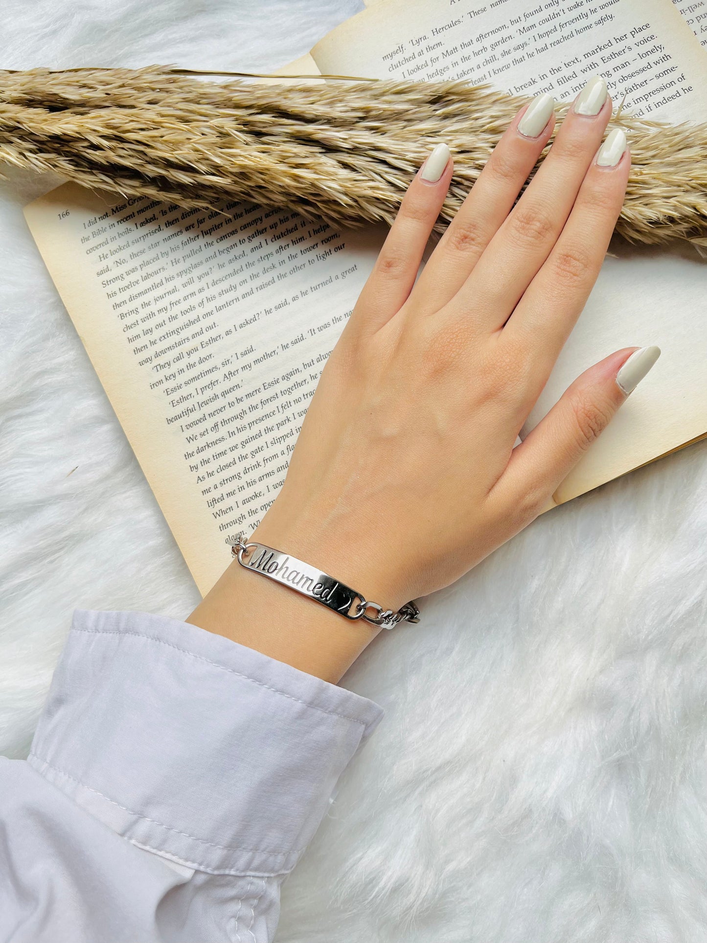 "Mohamed" Customized Bracelet - Silver Plated