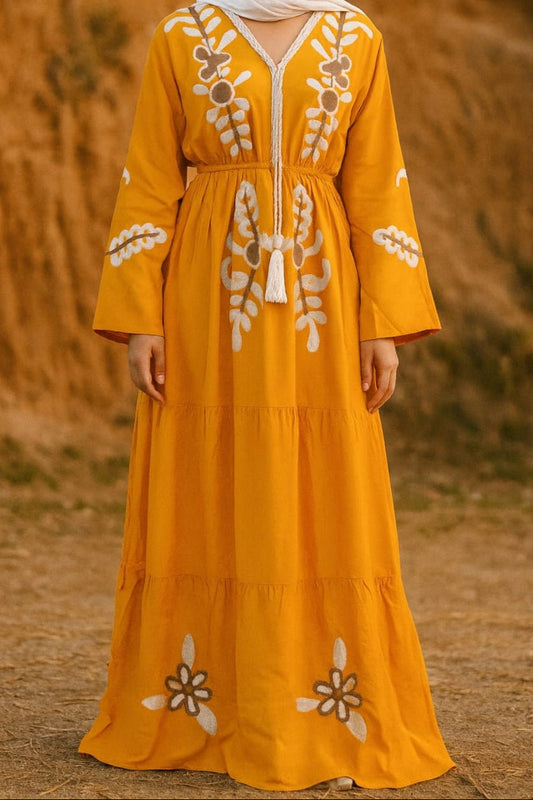Asma Jalabiya - Cotton - Yellow