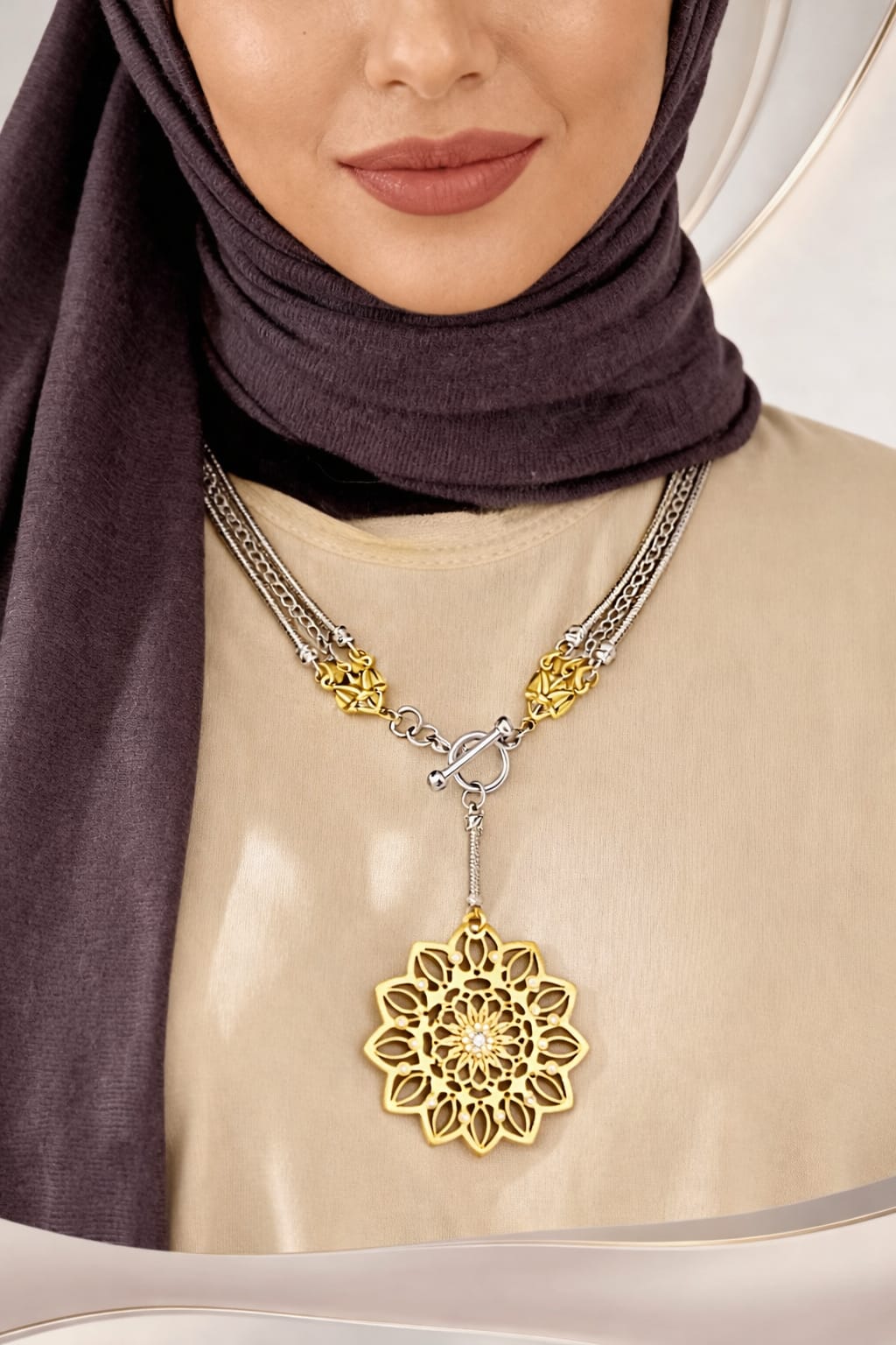Asmar Necklace - Silver & Gold Plated