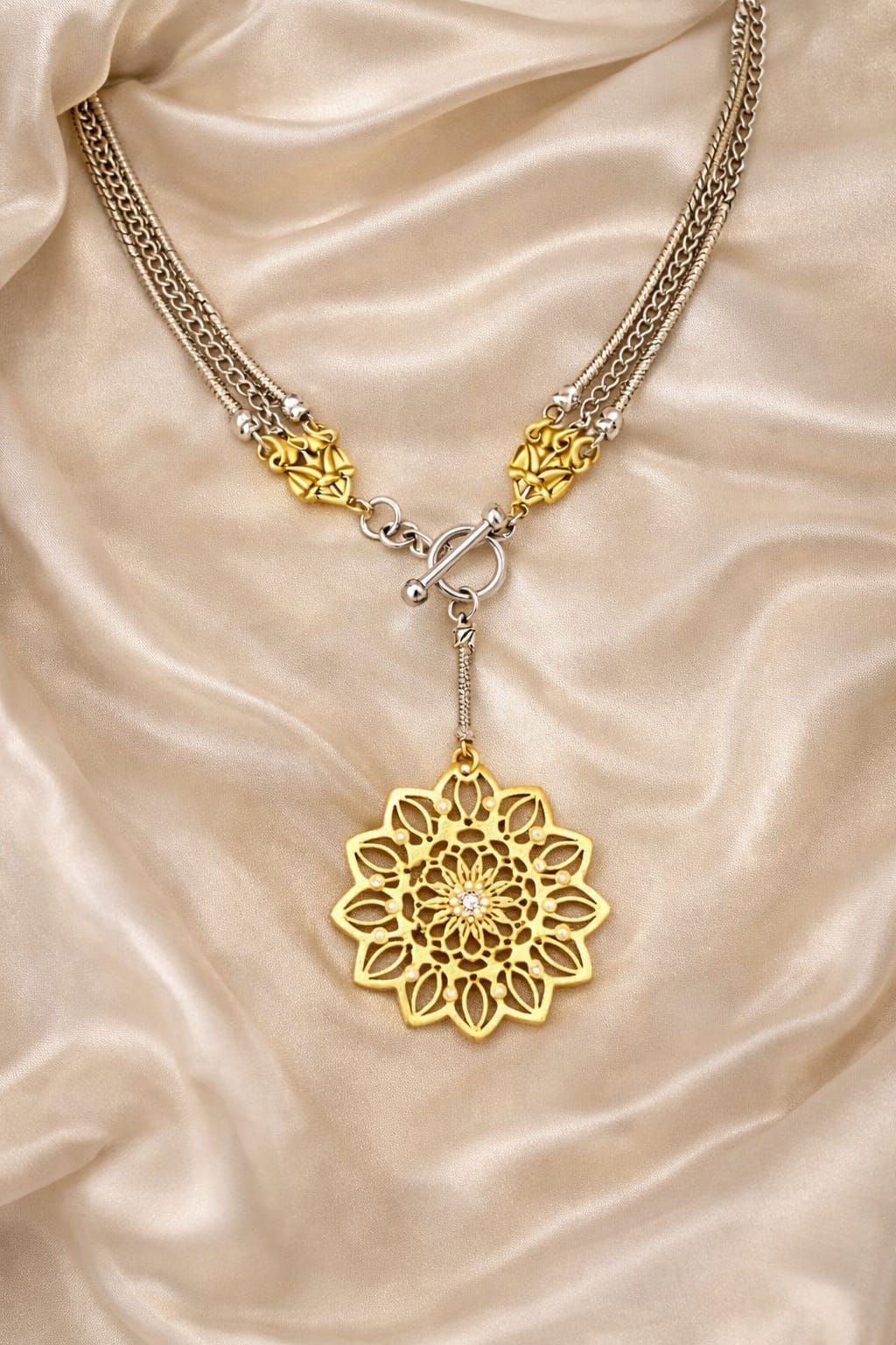 Asmar Necklace - Silver & Gold Plated
