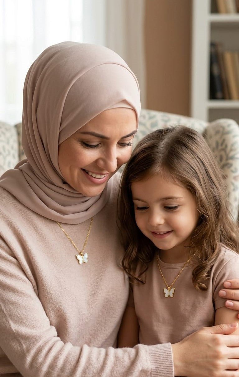 Nour Mother Daughter Matching Necklace - Stainless Steel