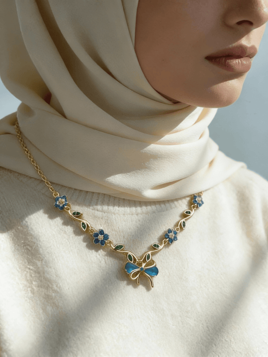 Floral Necklace - Stainless Steel