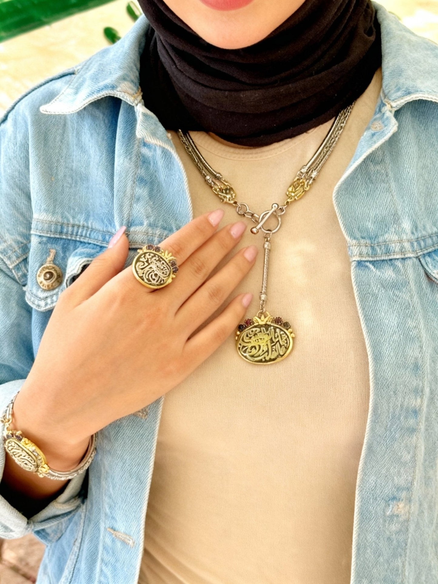 Silver-Plated Arabic Calligraphy Charm Set – Ramadan Meaningful & Elegant Gift