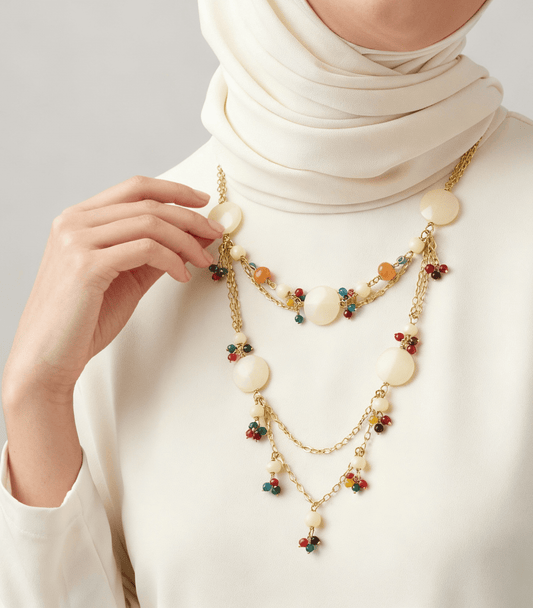 Seasons Love Necklace - Agate Stones