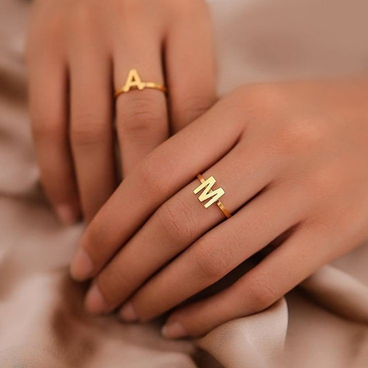 Letter Customized Ring - Gold Plated