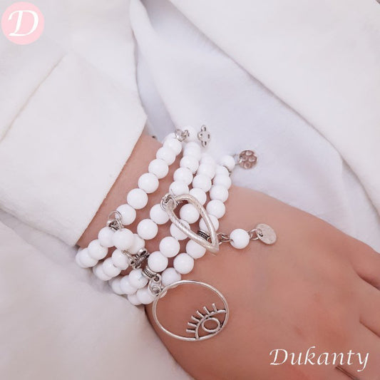 Eye White Bracelet Set
