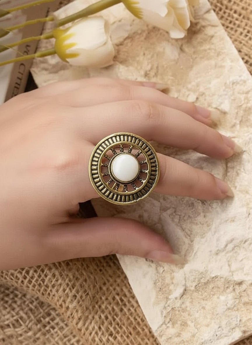 Wheel Agate Ring - Pure Copper
