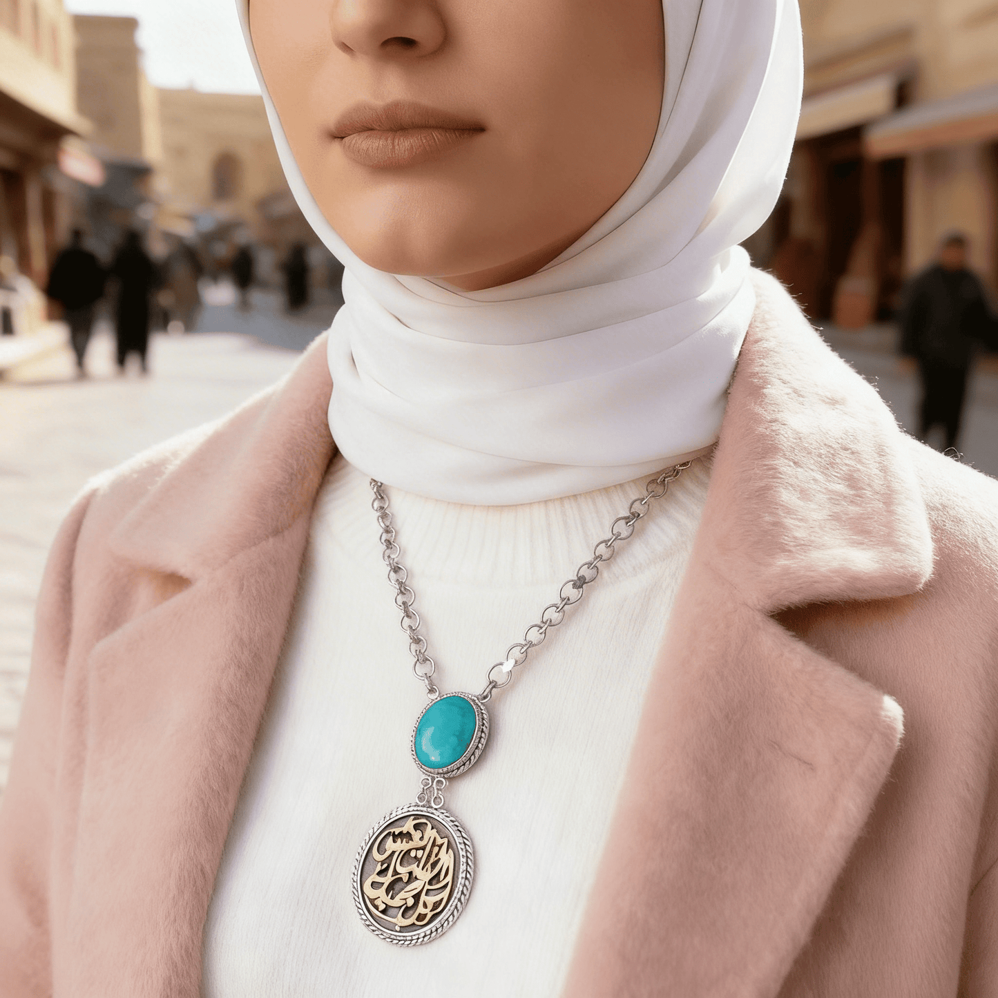 Gamila Necklace - Silver and Gold Plated