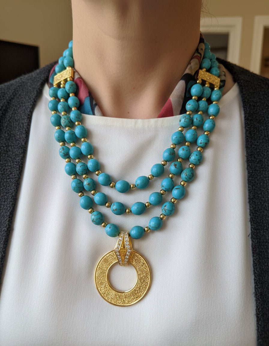 آية الكرسي Turquoise Malika Necklace