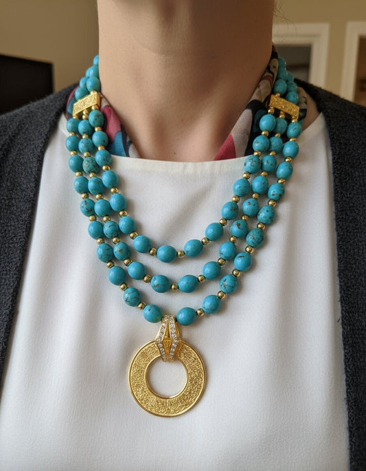 آية الكرسي Turquoise Malika Necklace