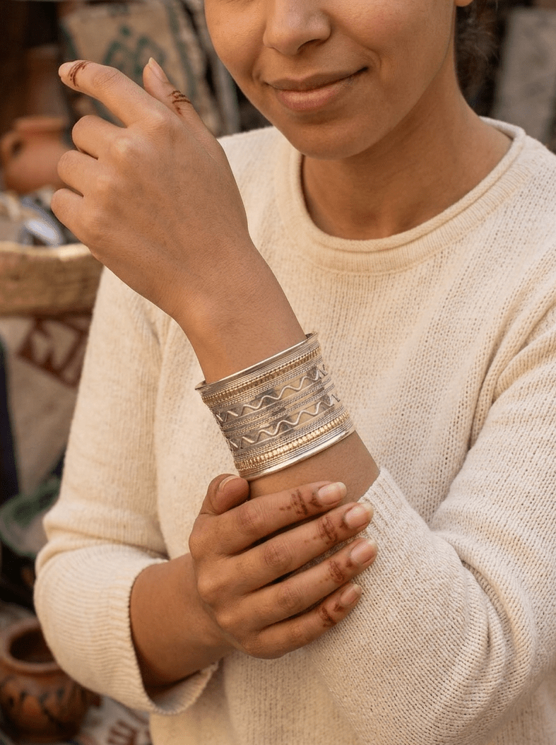 Gold and Silver Plated Star Bangle