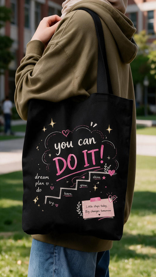 You Can Do It Tote Bag - Linen
