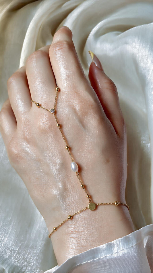 Pearl Hand Chain - Stainless Steel