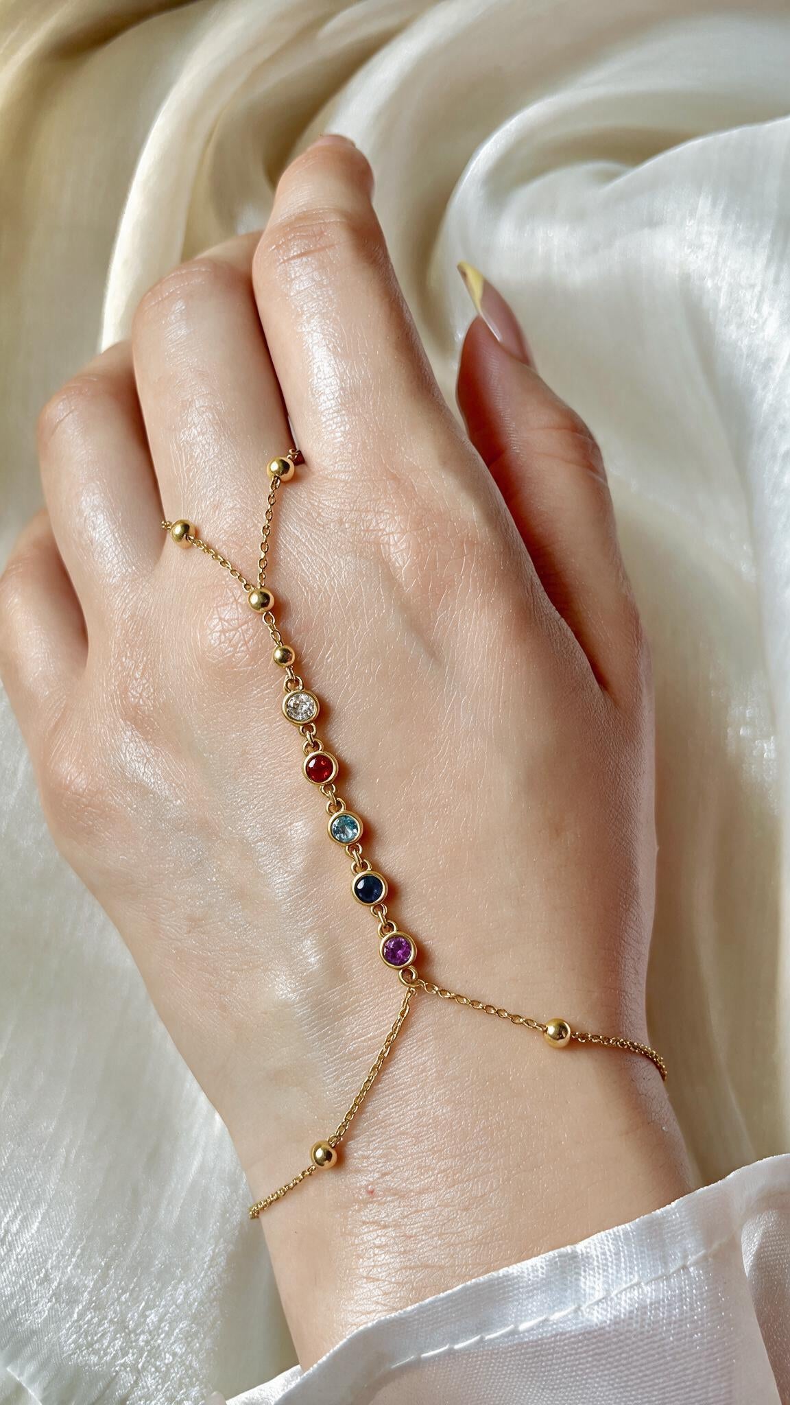 Ruby Hand Chain - Stainless Steel