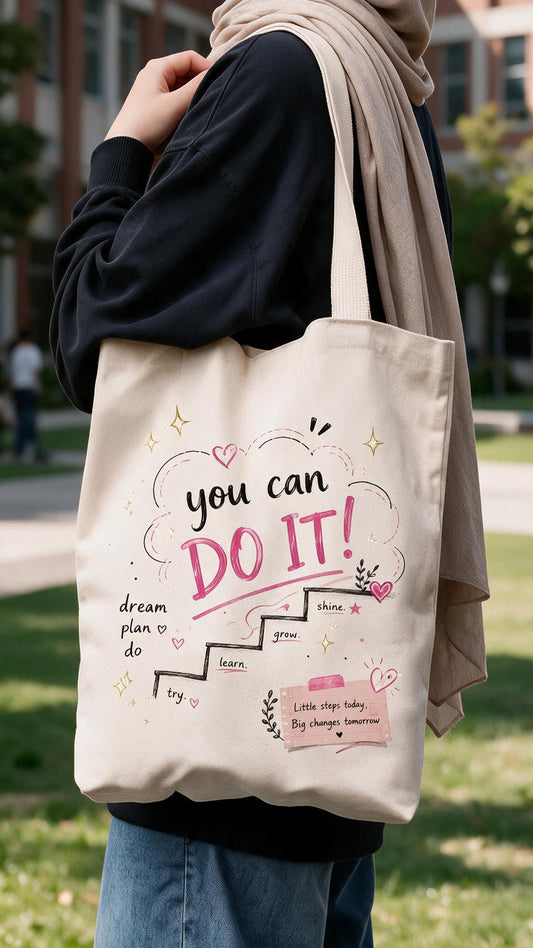 You Can Do It Tote Bag - Linen