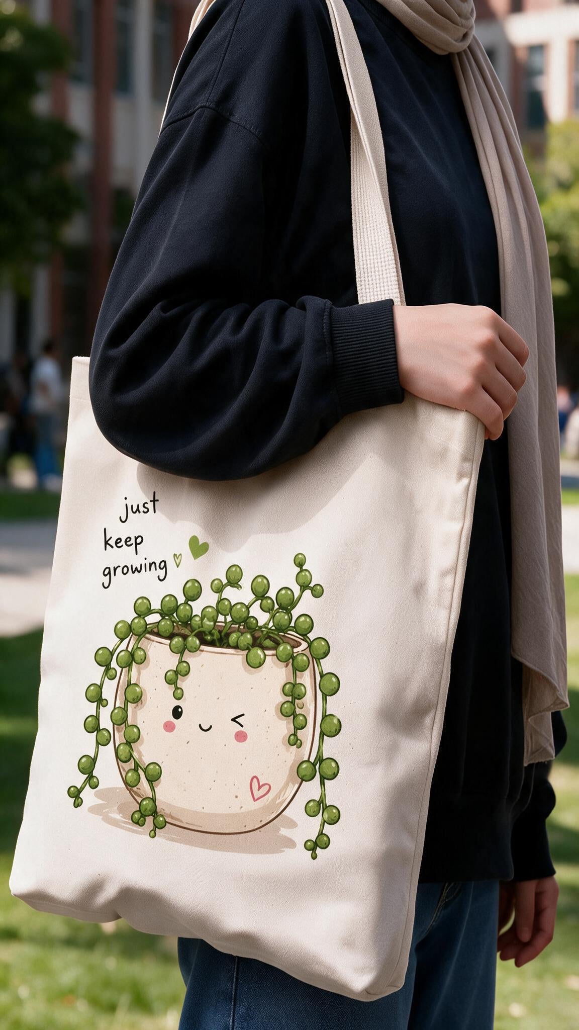 Keep Growing Tote Bag - Linen