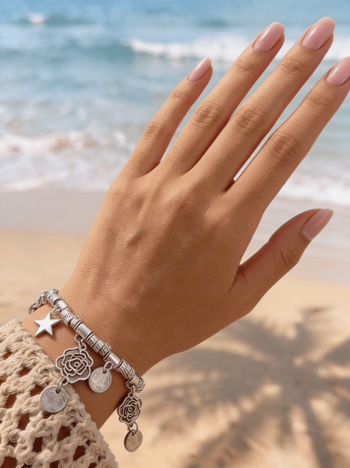 Roses Bracelet - Silver Metal