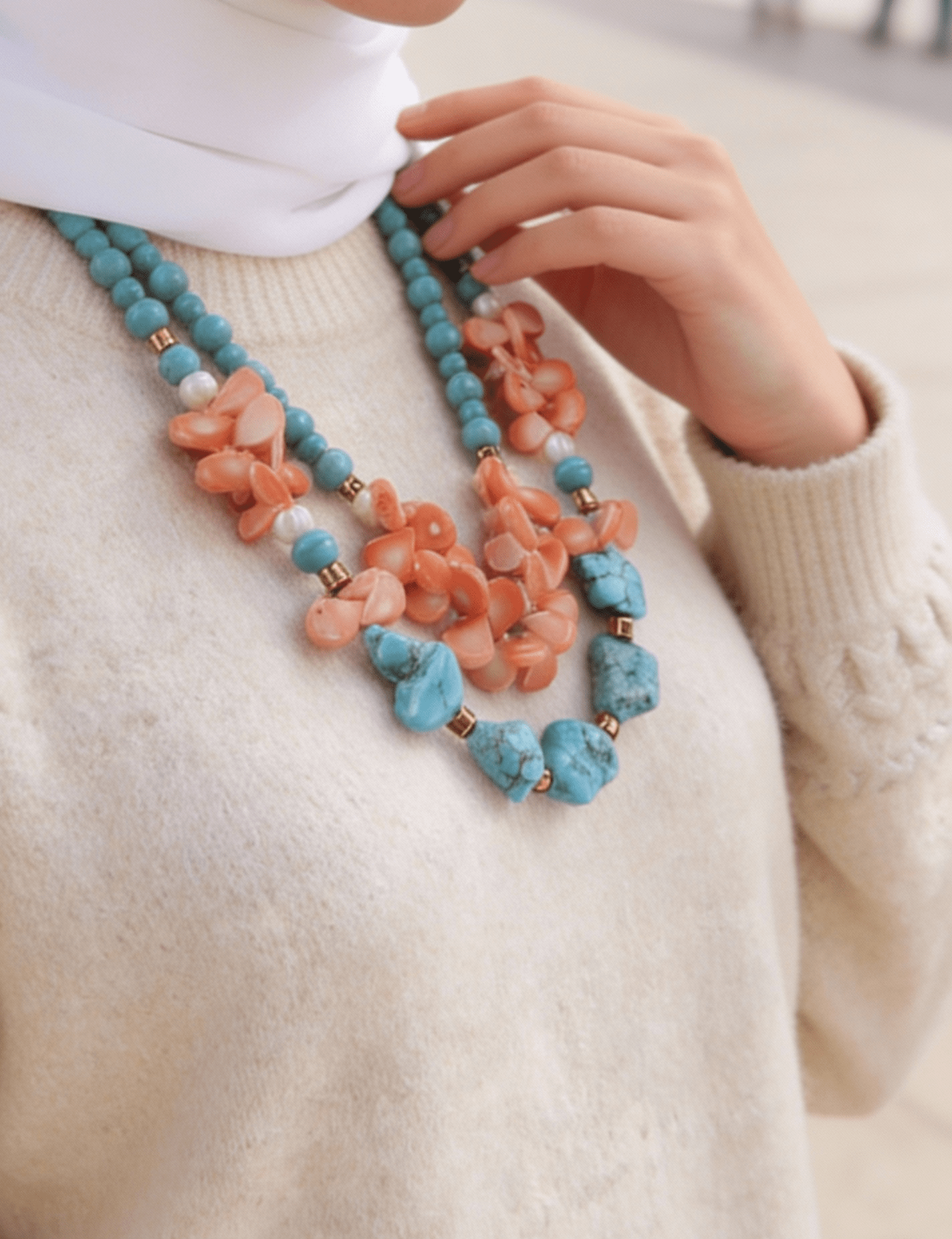 Fatima Necklace - Fayrouz and Shell