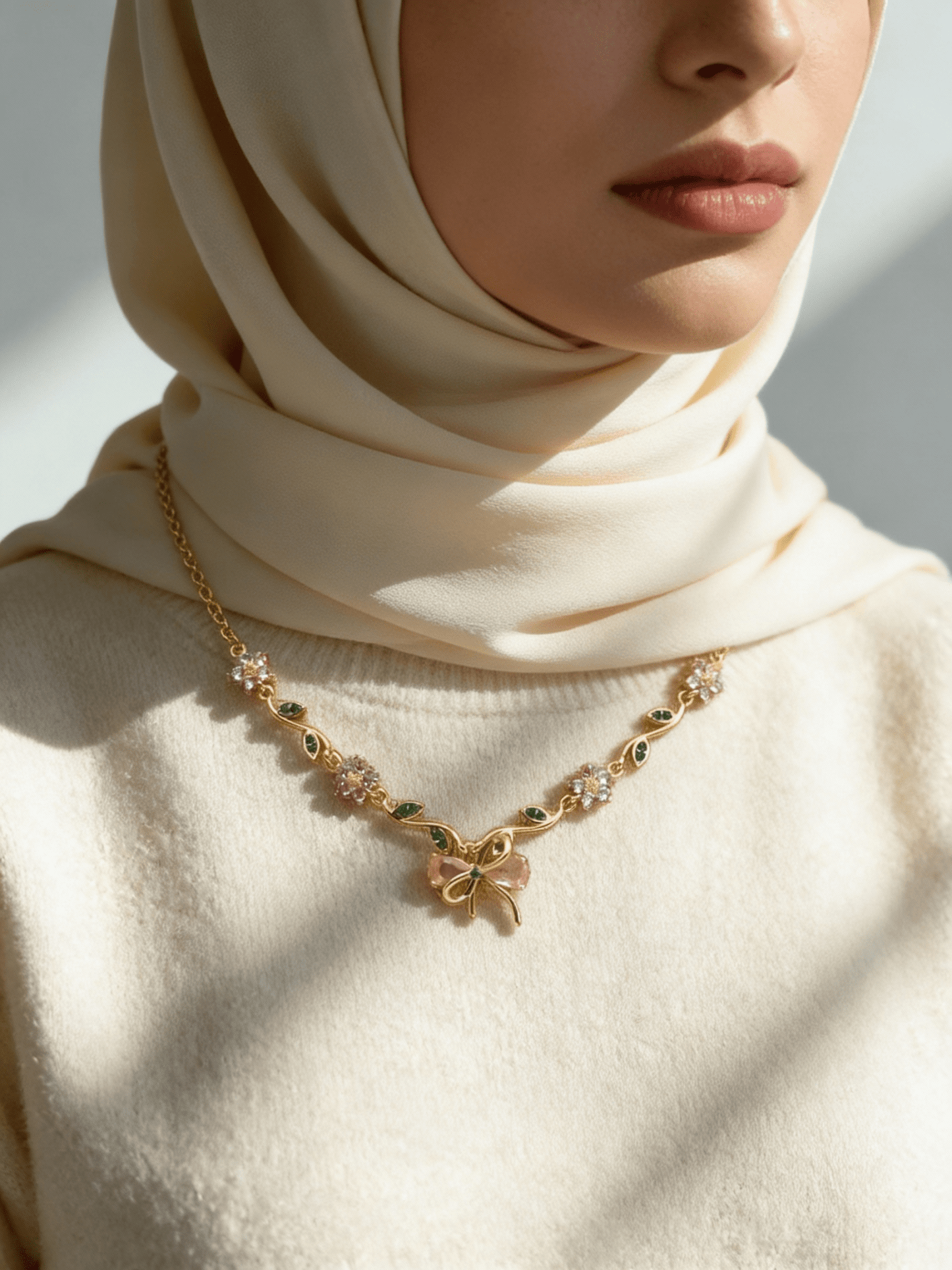 Floral Necklace - Stainless Steel