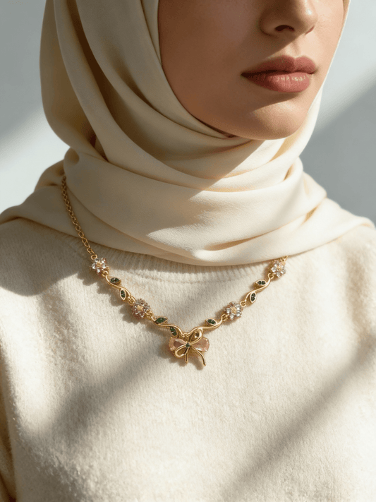 Floral Necklace - Stainless Steel