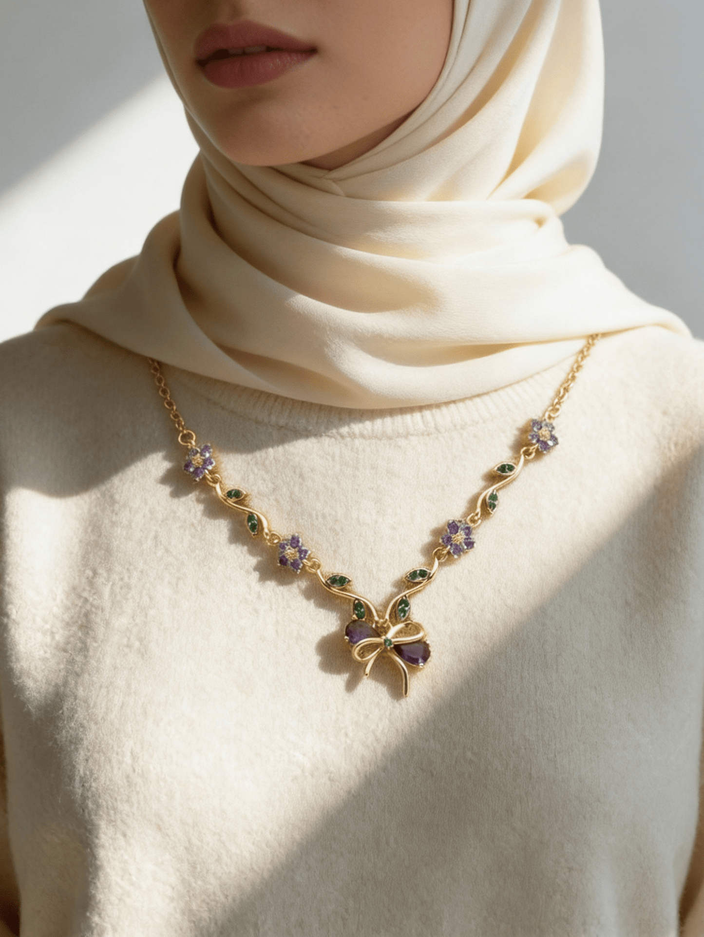 Floral Necklace - Stainless Steel