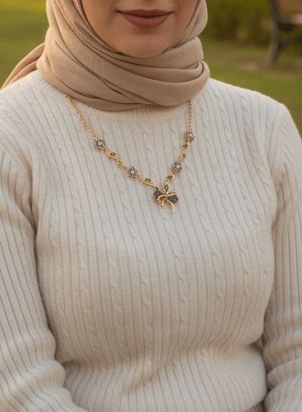 Floral Necklace - Stainless Steel