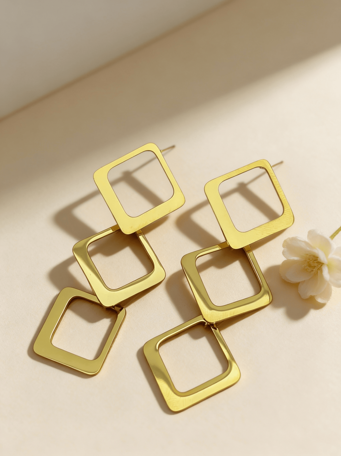 Squared Earrings - Stainless Steel
