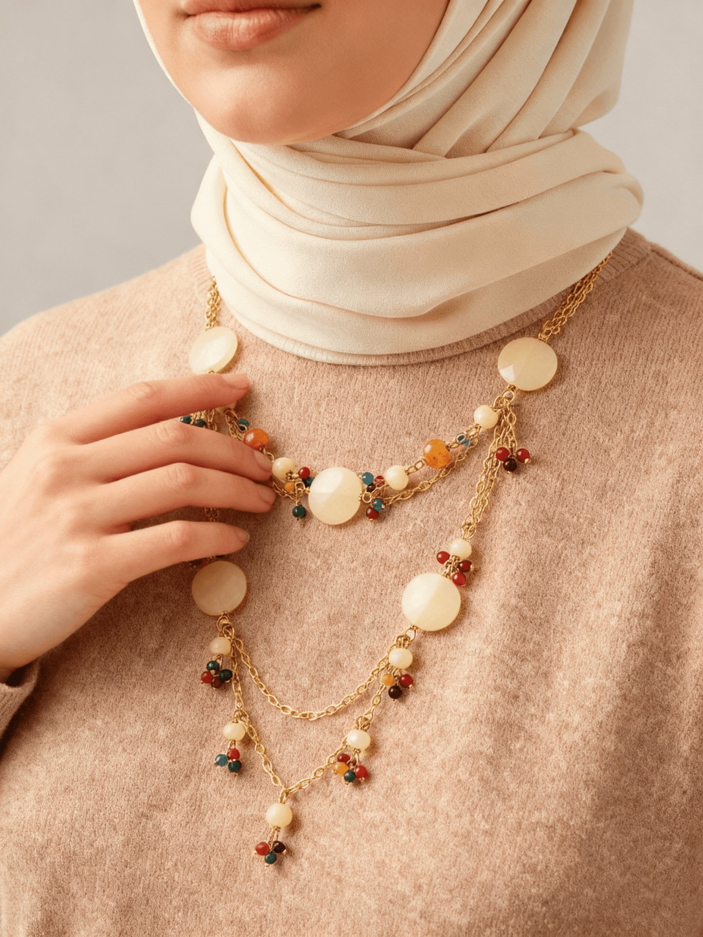 Seasons Love Necklace - Agate Stones